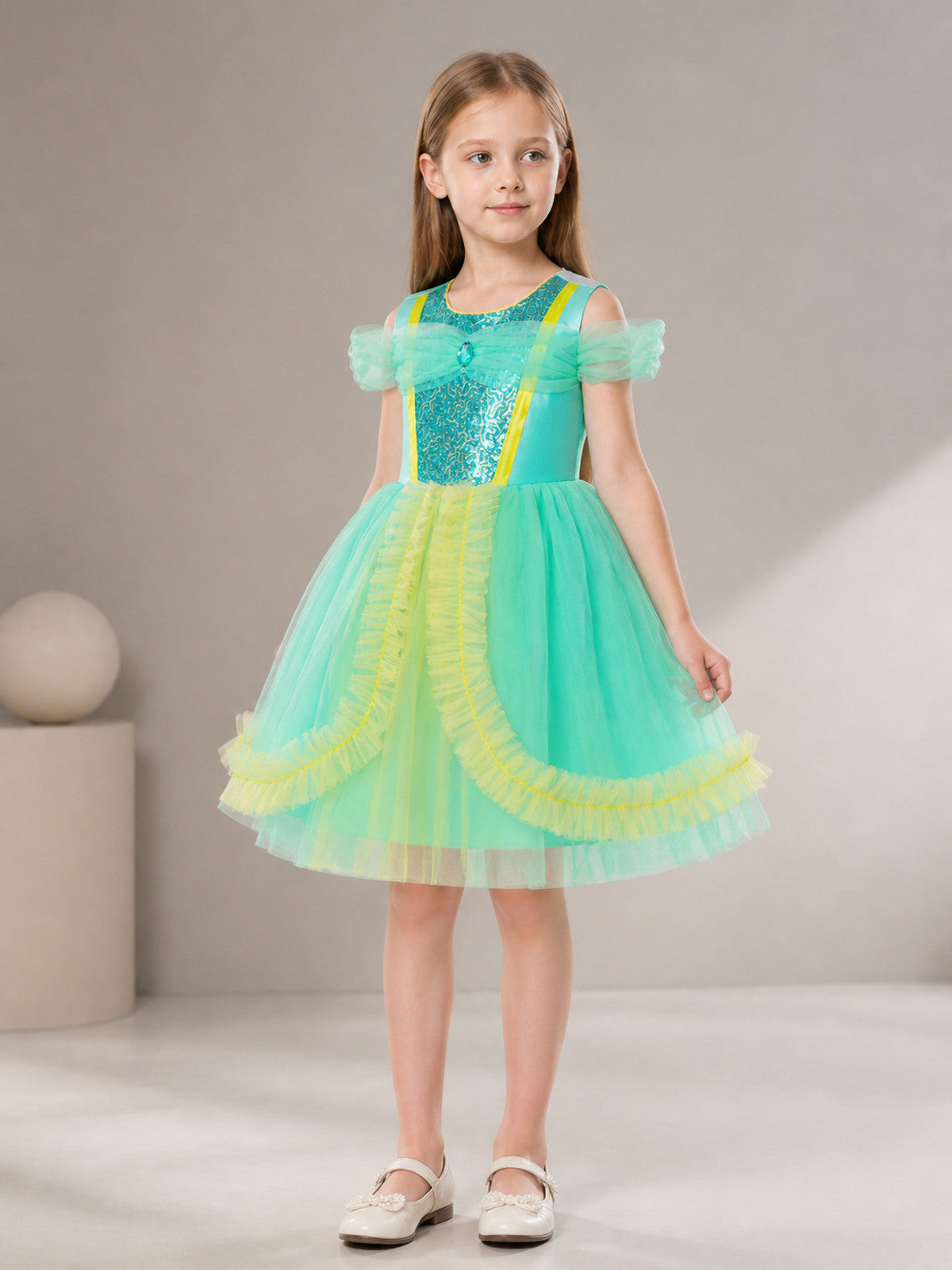 Green Sequin Party Dress main product view