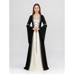 Medieval Halloween Dress Costume with Lace-Up Detailing