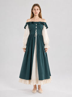 Renaissance-Style Dress with a Full Skirt