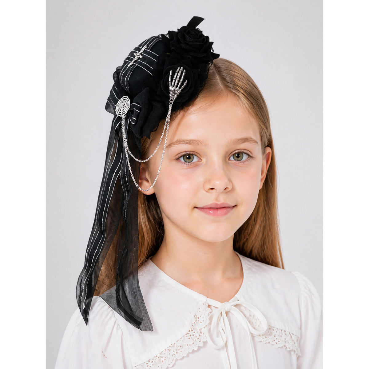 Black Gothic Carnival Headpiece for Halloween main product view