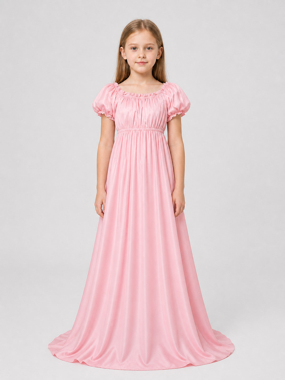 Pink Long Bridgerton Dress for Cosplay on-model view
