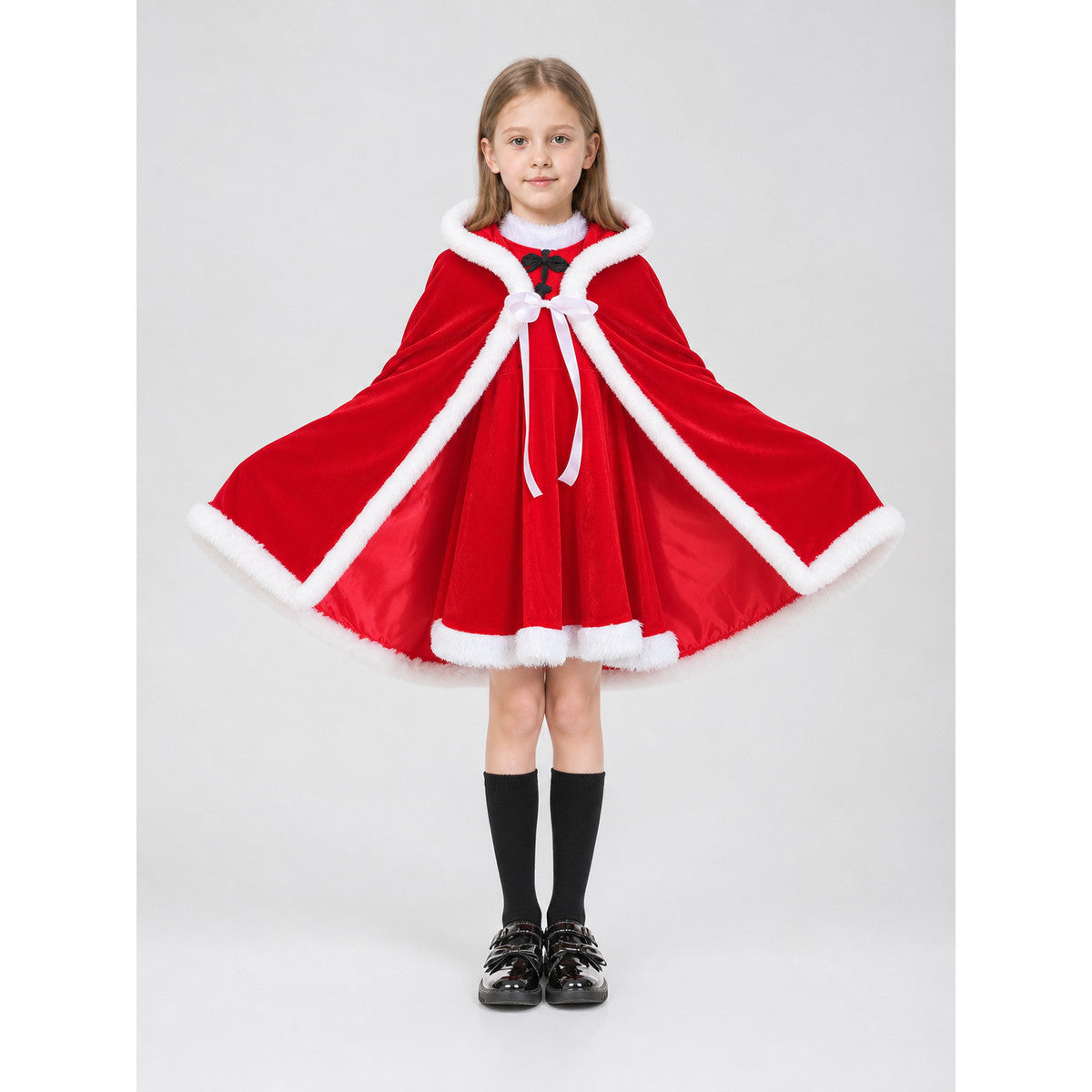 Festive Santa Costume: Dress and Cape