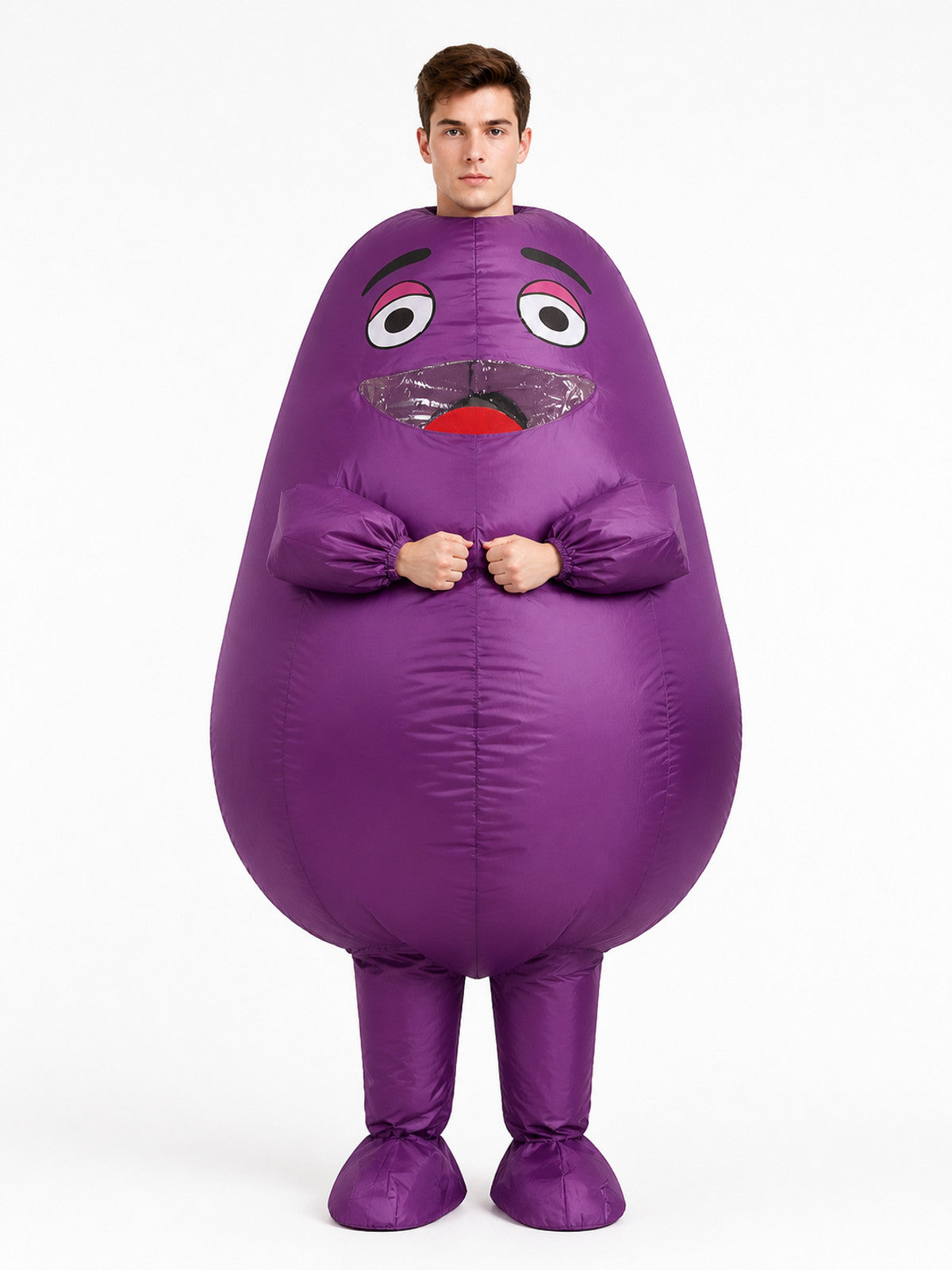 Purple Inflatable Dinosaur Costume for Halloween front view