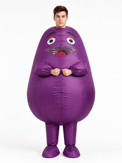 Purple Inflatable Dinosaur Costume for Halloween front view