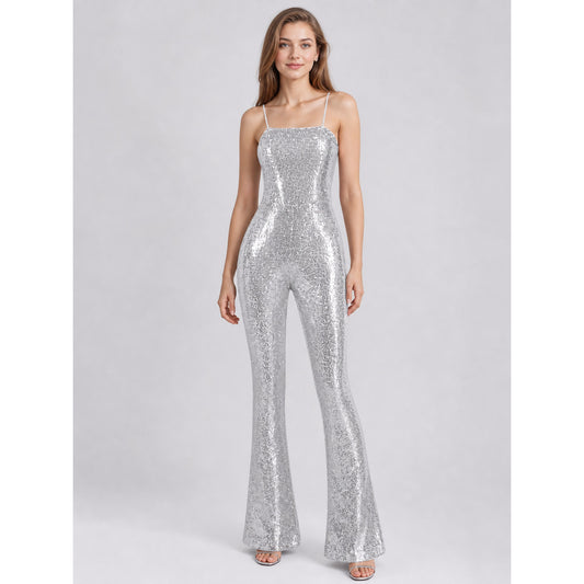 Silver Barbie Sequin Stage Jumpsuit