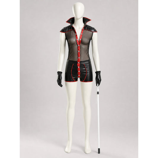 Vampire Costume with Red Trim and Silver Buttons main product view