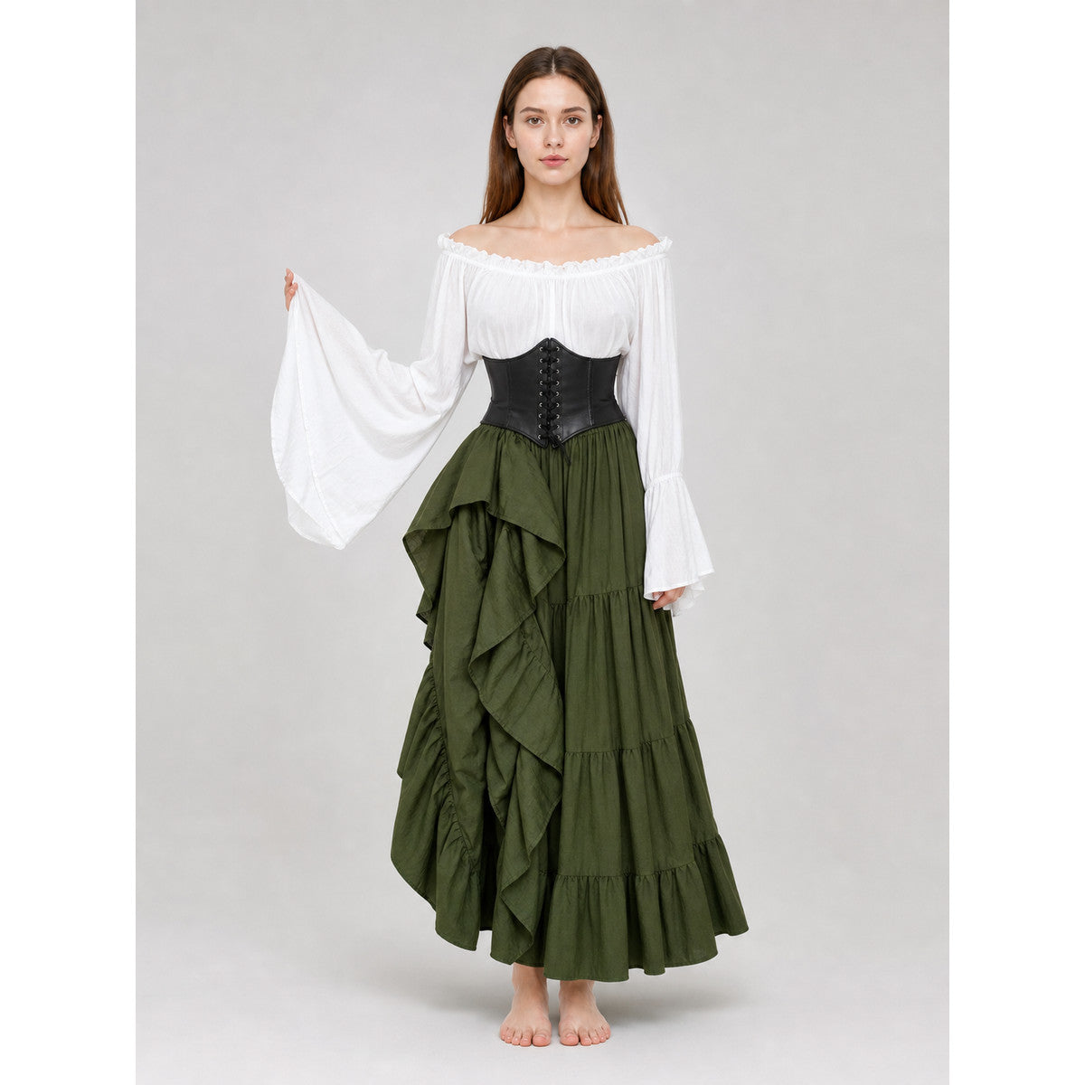 Renaissance-Style Costume Dress with Corset
