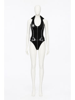 Sleeveless Police Costume with Zipper and Handcuffs