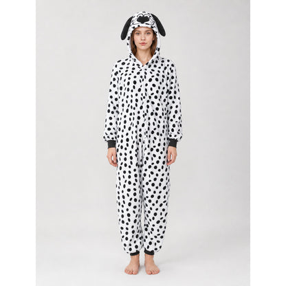 Dalmatian Kigurumi with Hood, One-Piece Costume on-model view