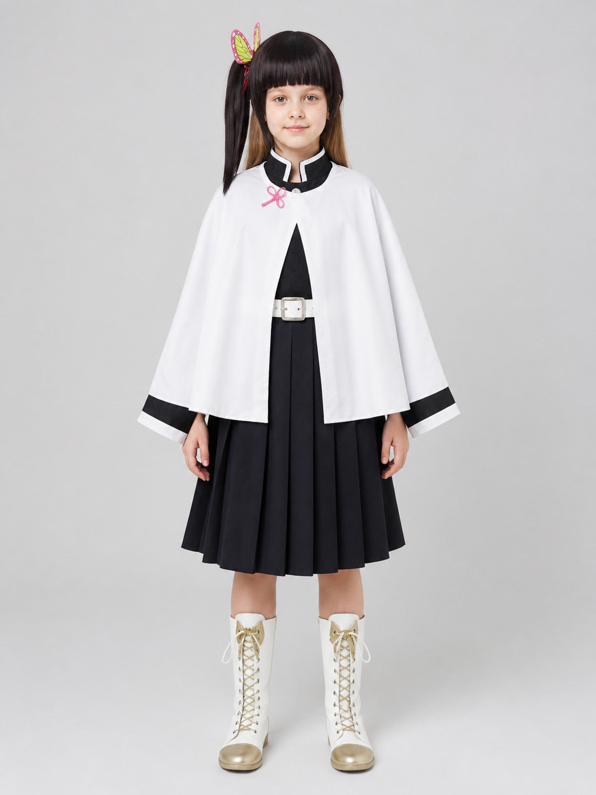 Demon Slayer Cosplay Costume with Wig on-model view