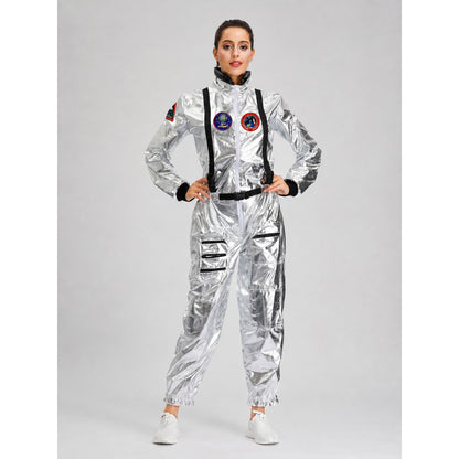 Silver Astronaut Costume — Jumpsuit with Patches