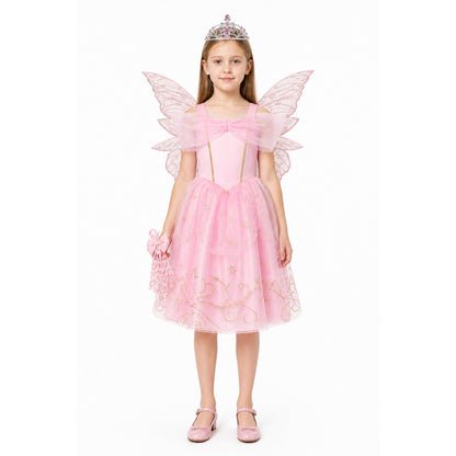 Pink Princess Aurora Costume with Wings and Crown main product view