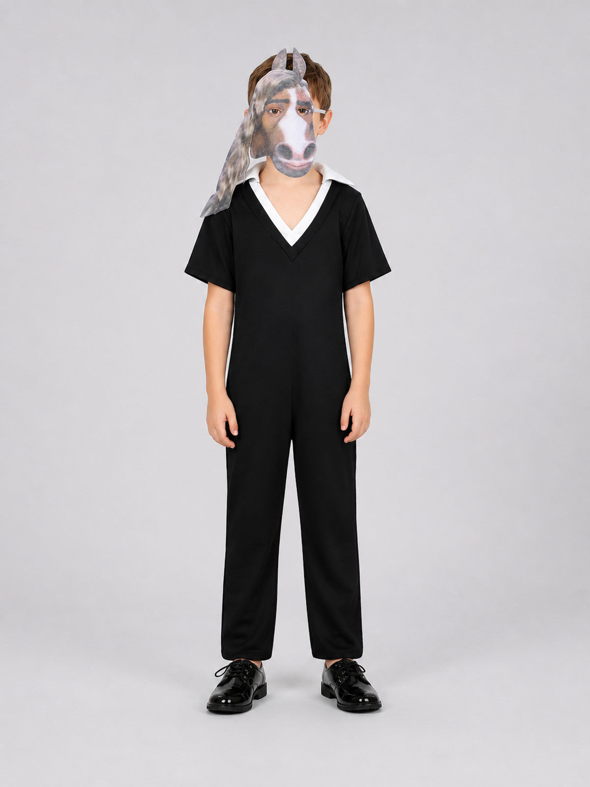 Horse Costume: Jumpsuit and Mask on-model view