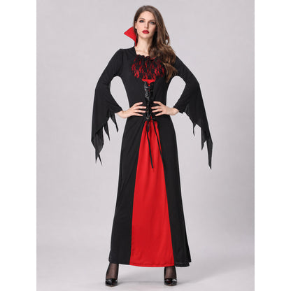 Carnival Cosplay Dress with Red and Black Details on-model view