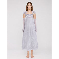 Long A-Line Dress with Mask and Gloves