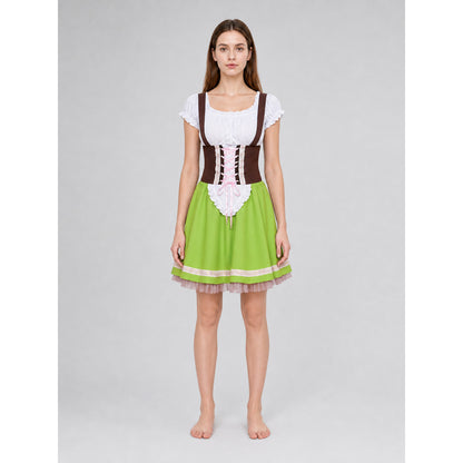 Folk-style dress for stage performances and events front view