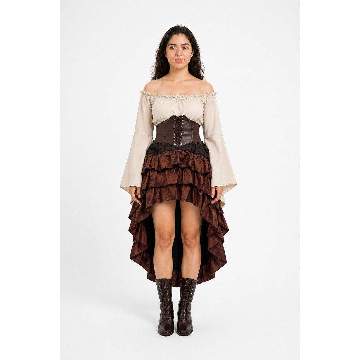 Pirate Costume with Blouse, Corset, and Layered Skirt main product view
