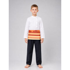 Camilo Striped Carnival Costume with High Collar