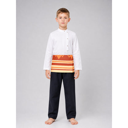 Camilo Striped Carnival Costume with High Collar front view