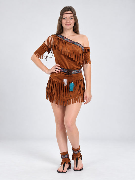 Indian Costume with Fringe, Belt, and Headband