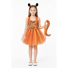 Tiger Costume with Full Skirt, Ears, and Tail