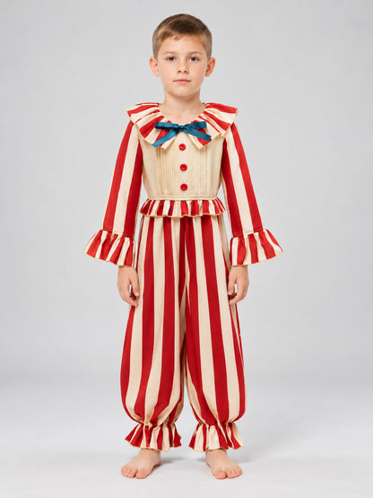 Kids' Striped Carnival Jumpsuit Costume with Bow