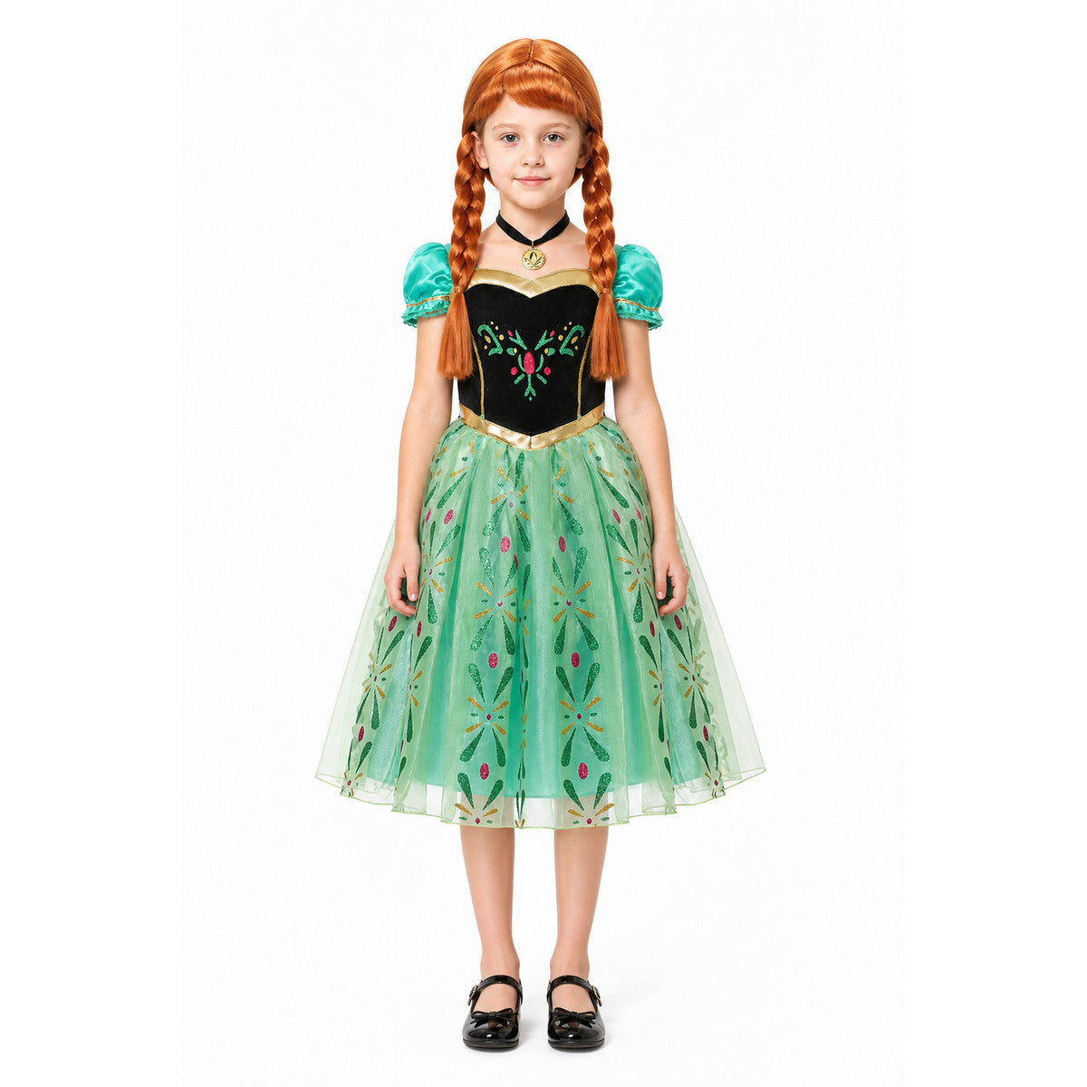 Princess Anna Costume with Wig and Necklace main product view