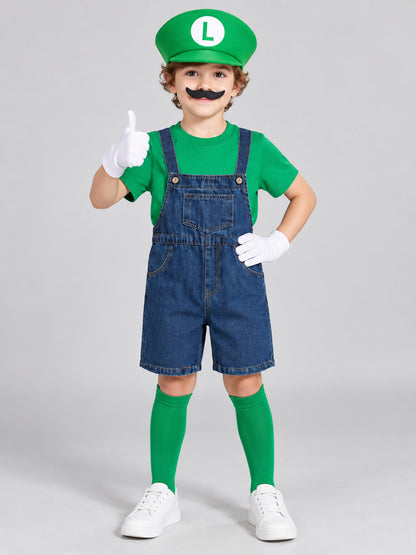 Kids' Costume Set with T-Shirt, Cap, and Mustache
