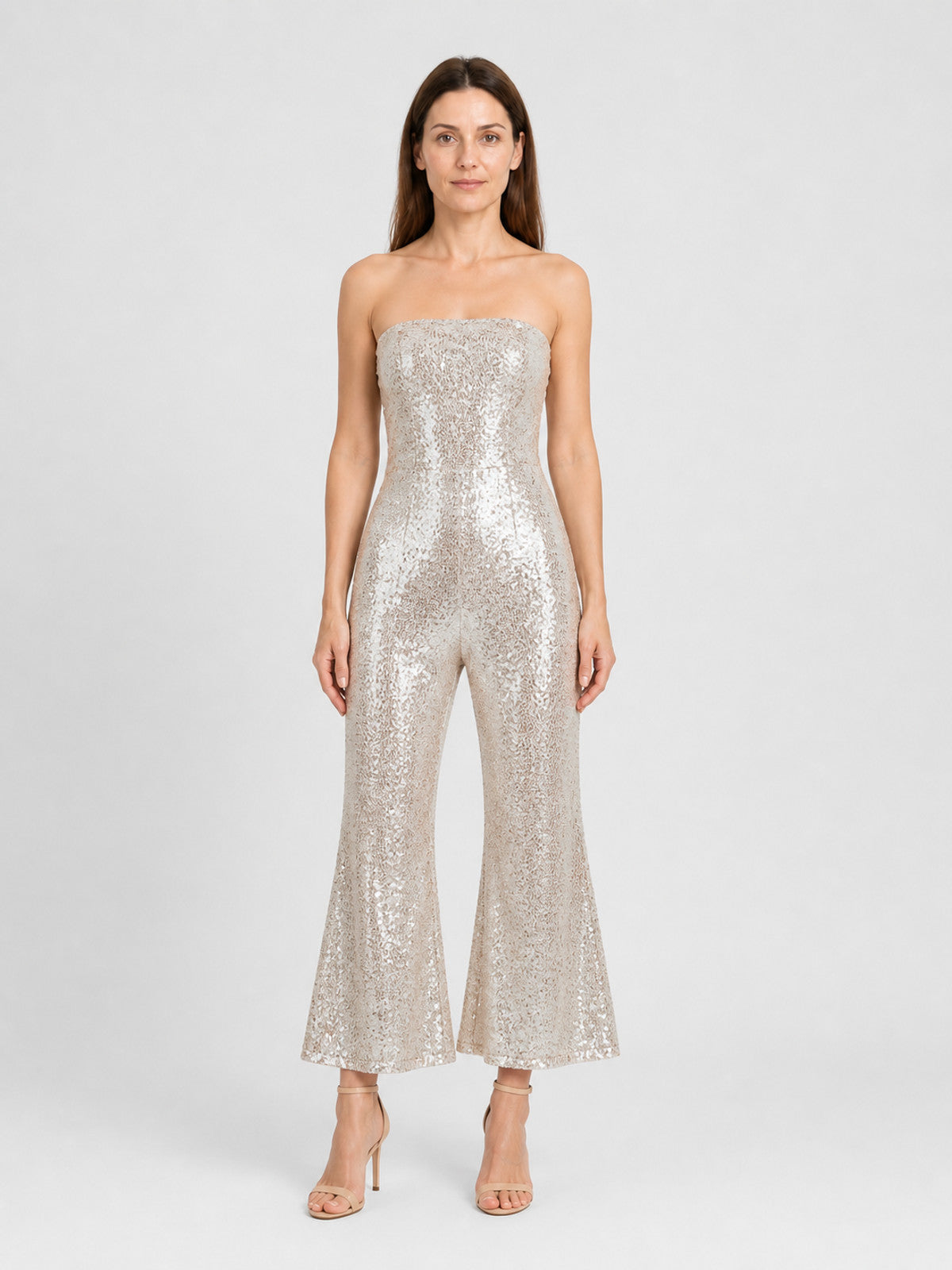 Sparkling Barbie Flare-Leg Jumpsuit for Cosplay on-model view
