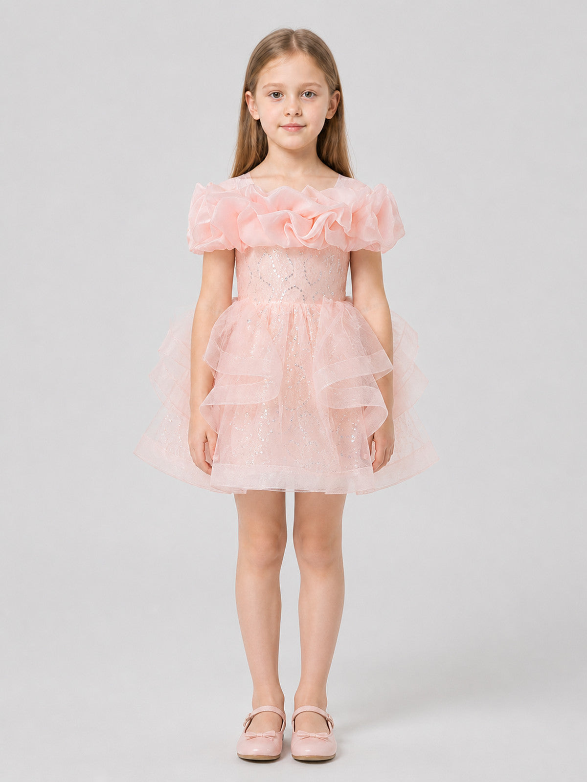 Children's Princess Dress with Sequins and a Full Skirt