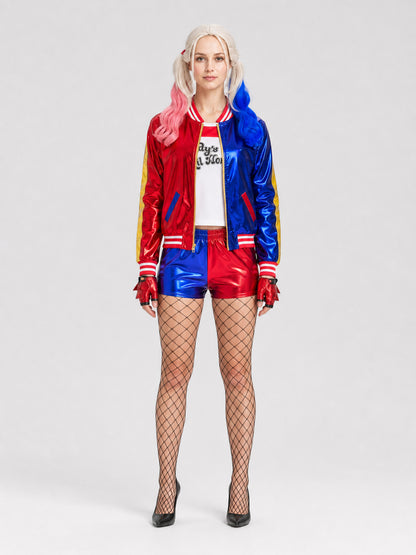 Harley Quinn Cosplay Costume, 8 Pieces on-model view