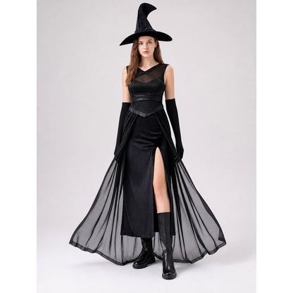 Halloween Witch Costume with Hat and Gloves