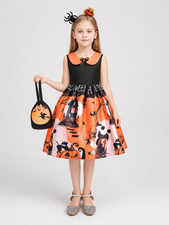 Kids’ Halloween Cosplay Dress with Headband