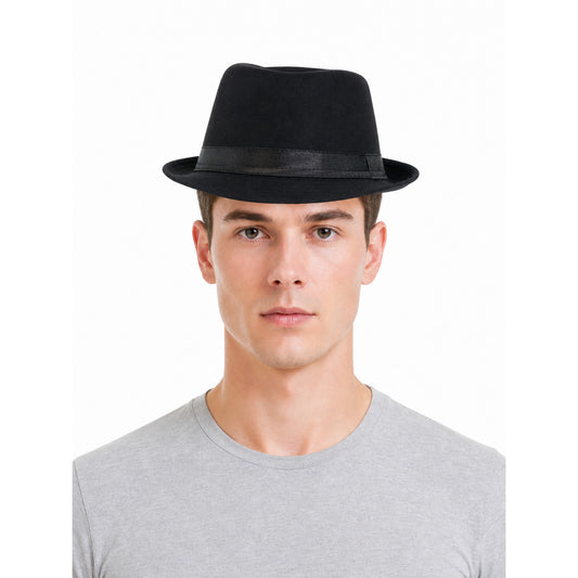 Carnival Fedora Hat with a Black Ribbon front view