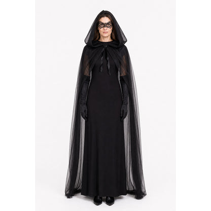 Witch Costume with a Semi-Transparent Cape and Dress main product view