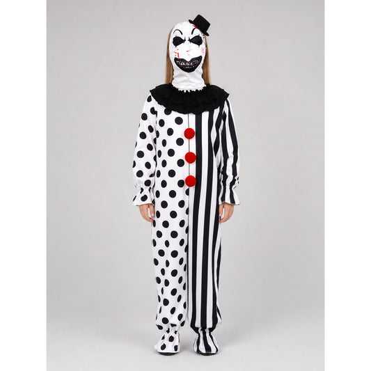 Carnival Clown Costume with Mask and Top Hat