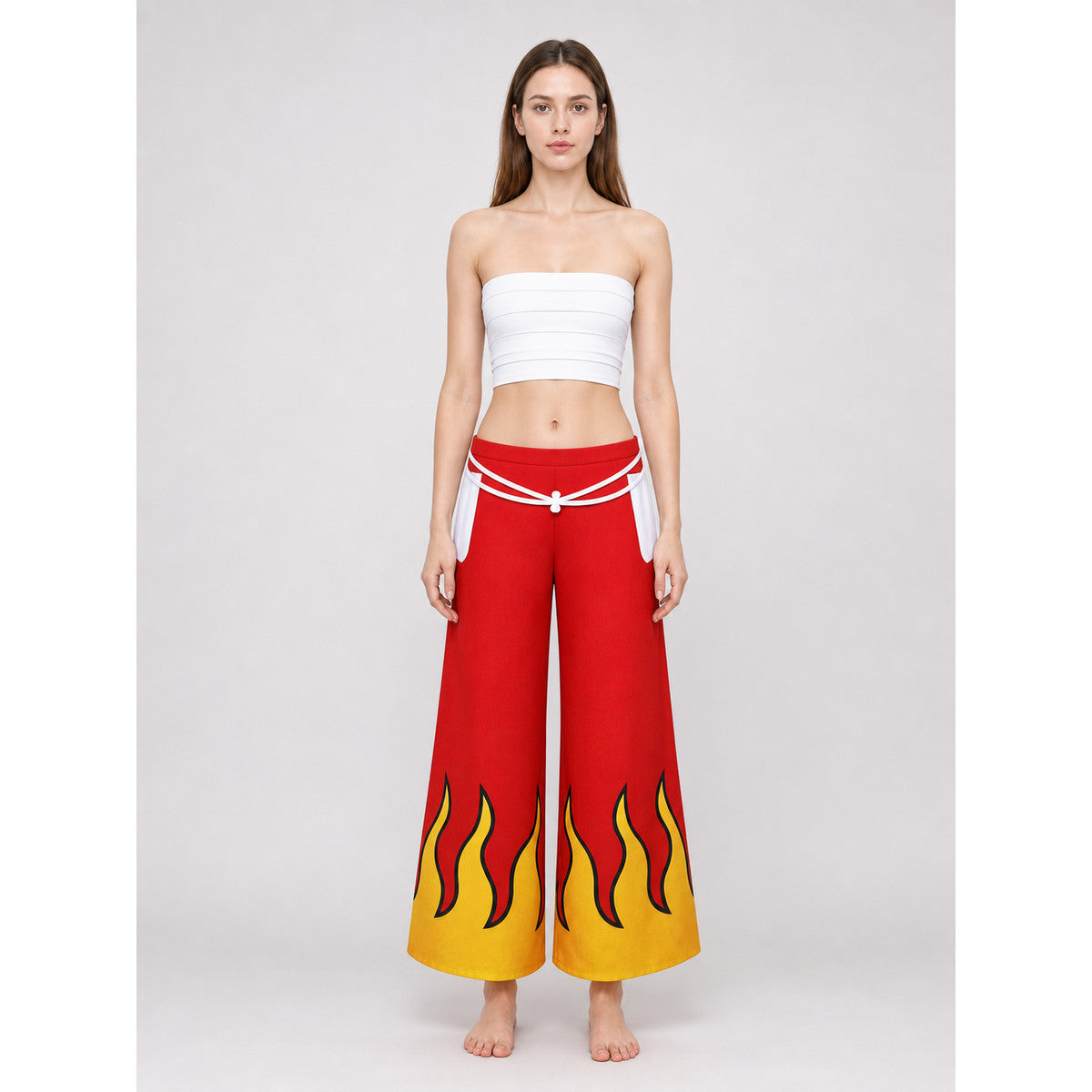 Erza cosplay costume from Fairy Tail with wide-leg pants
