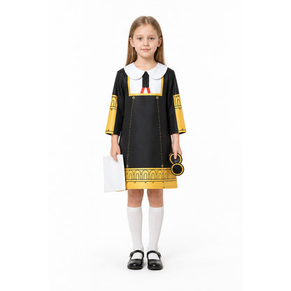 Anya Forger Cosplay Costume, Black Dress with White Collar main product view
