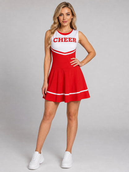 Red and White “Cheer” Stage Performance Dress main product view