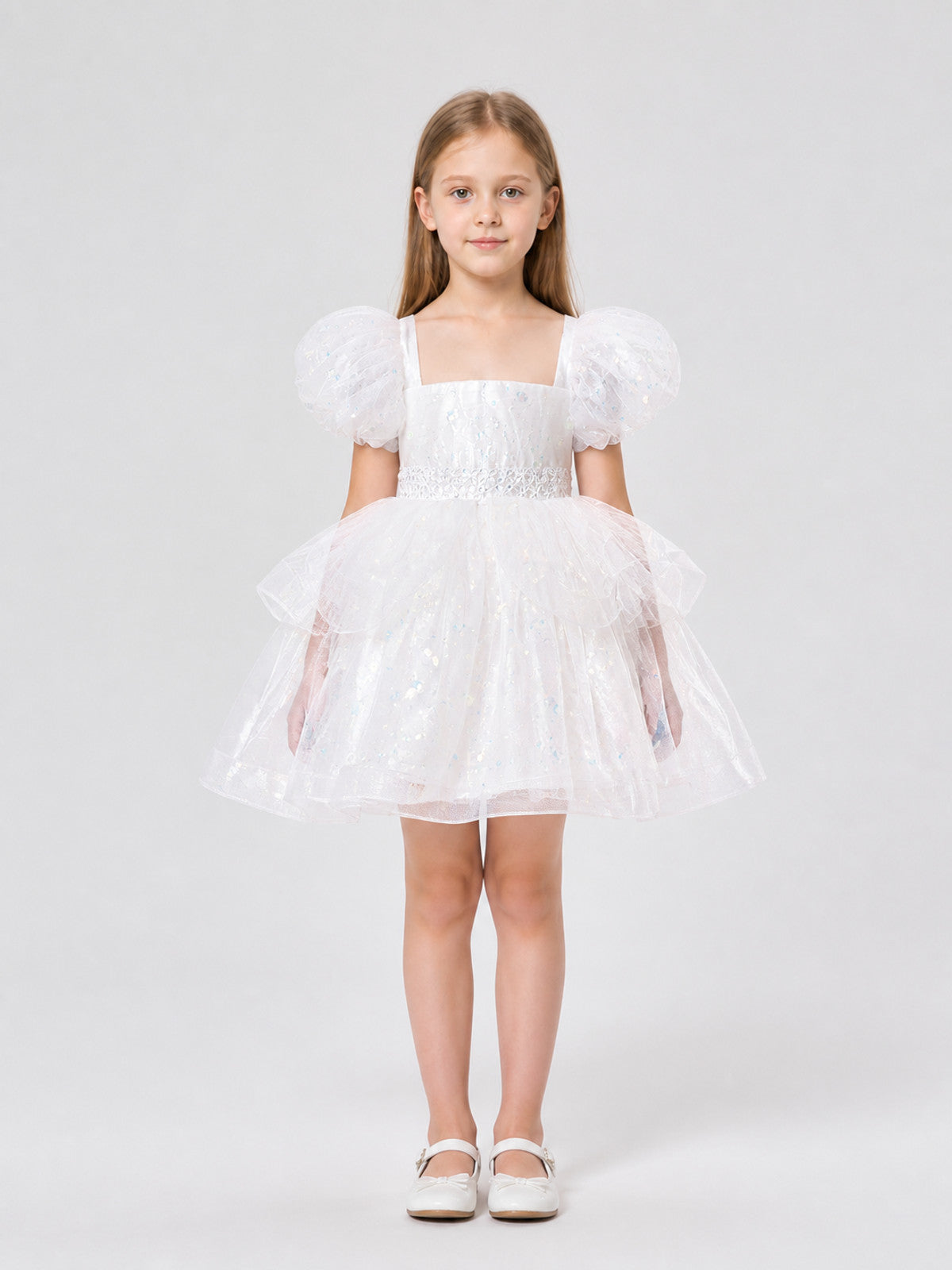 Festive Dress with Sequins, Lace, and Mesh