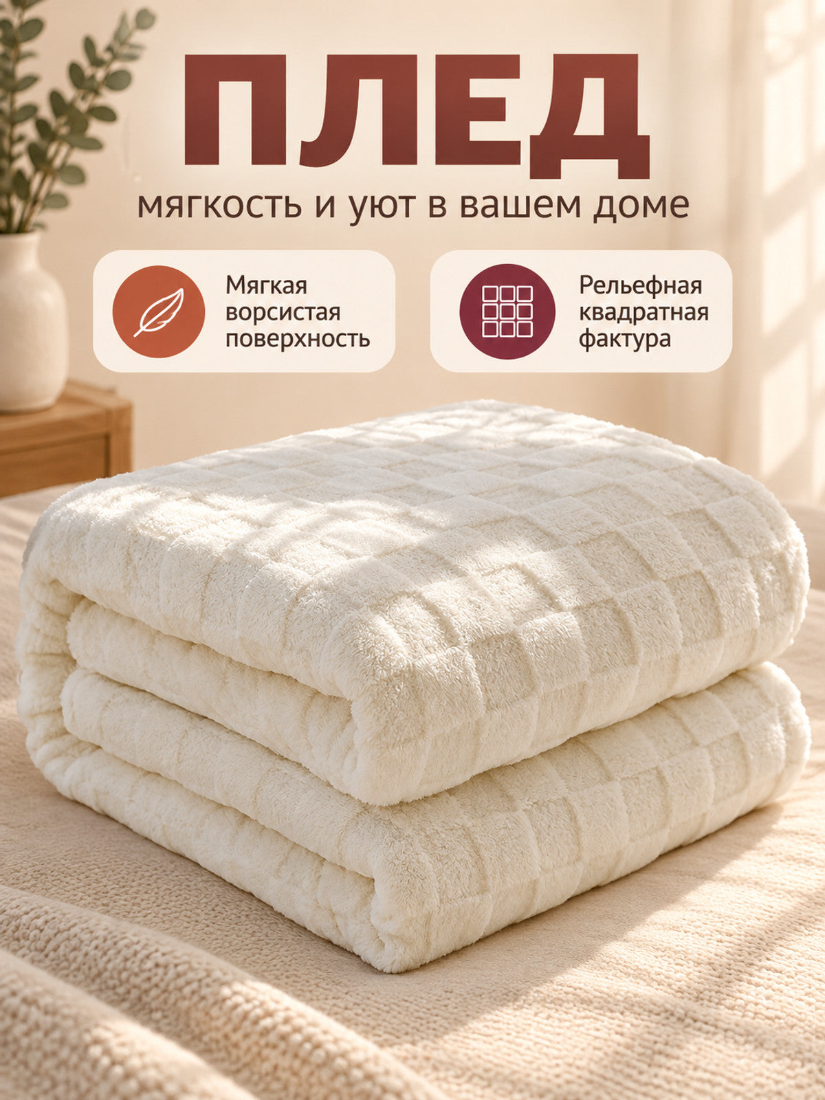 Milky soft double-sided plaid polyester blanket