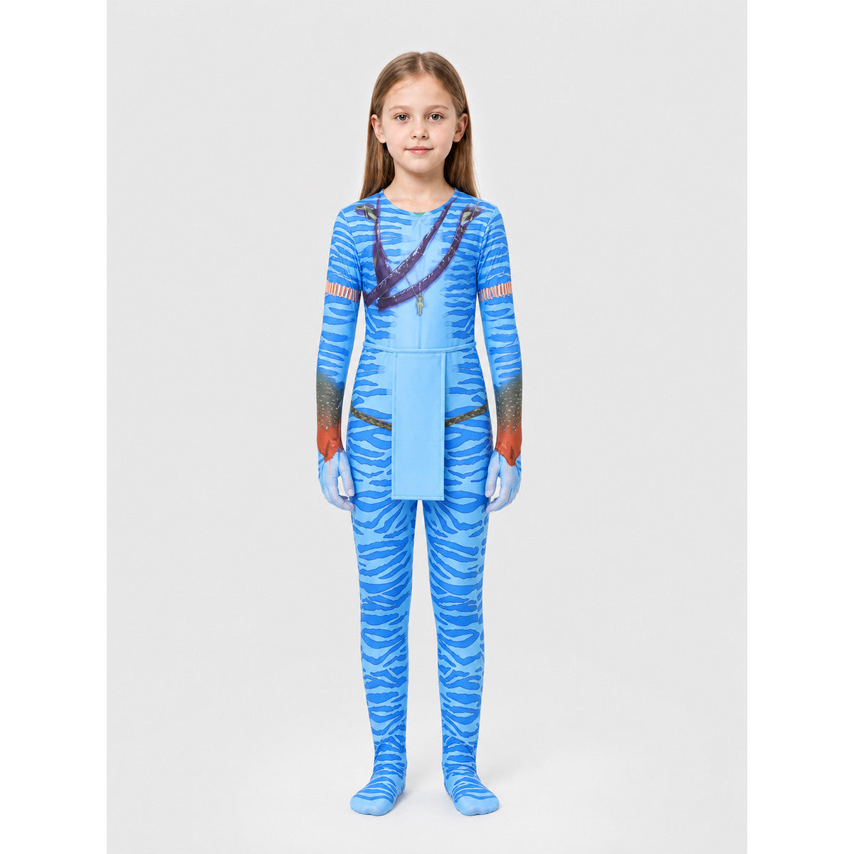 Avatar Cosplay Jumpsuit with Blue Stripes