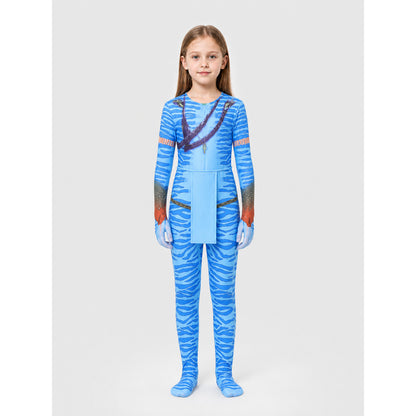 Avatar Cosplay Jumpsuit with Blue Stripes