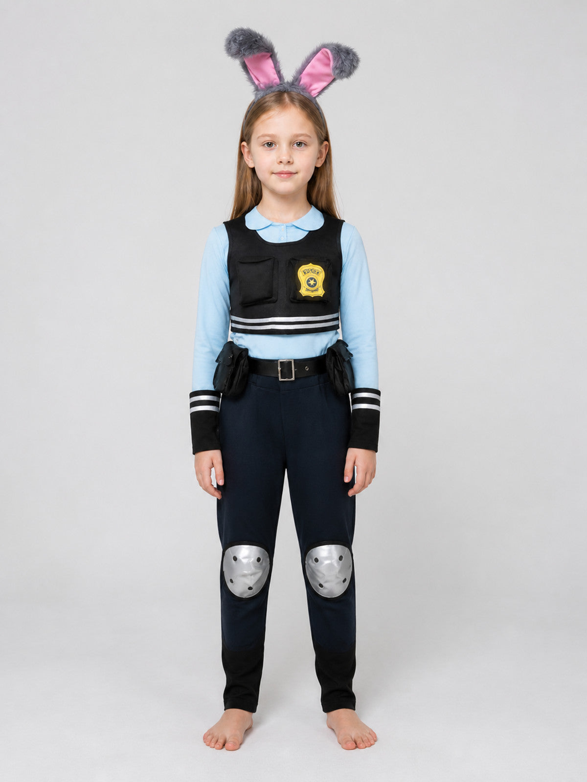 Judy Zootopia Cosplay Costume with Ears on-model view