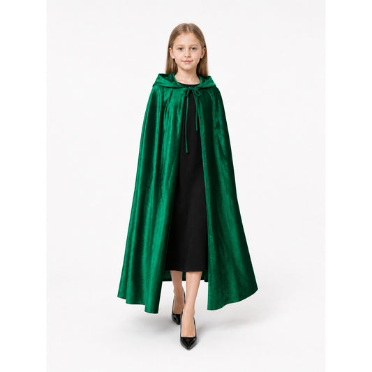 Dark Green Hooded Costume Cloak