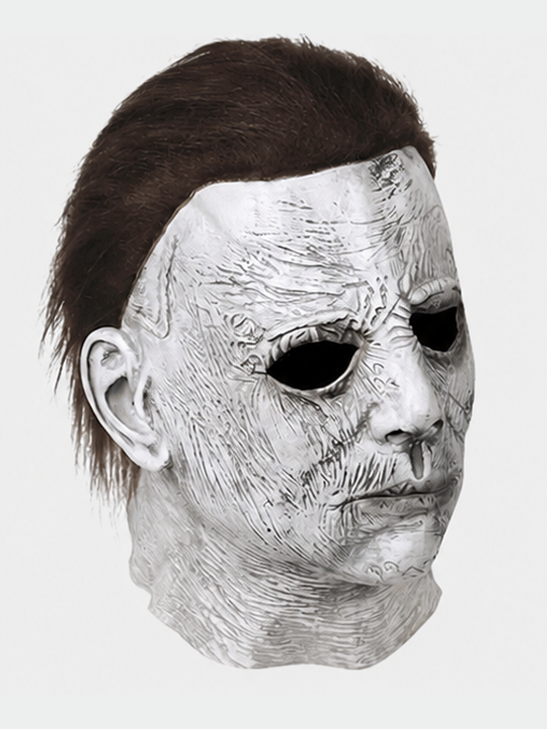 Halloween Carnival Mask with Brown Hair, mask only