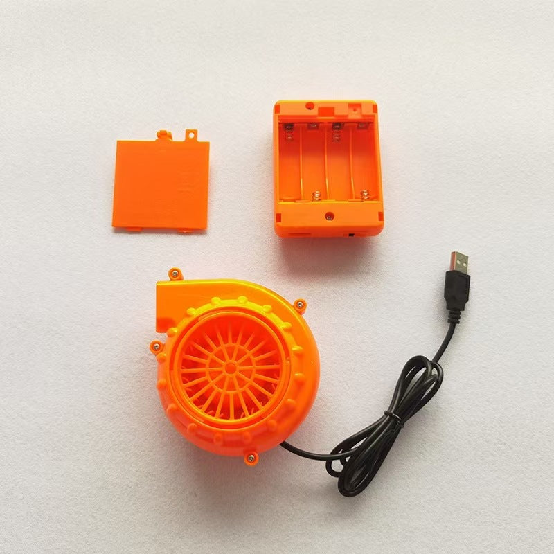 Blower fan with battery box and USB cable included with the inflatable chef costume