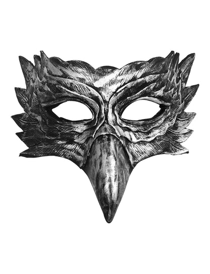 The silver eagle bird mask on its own, without the feather headpiece