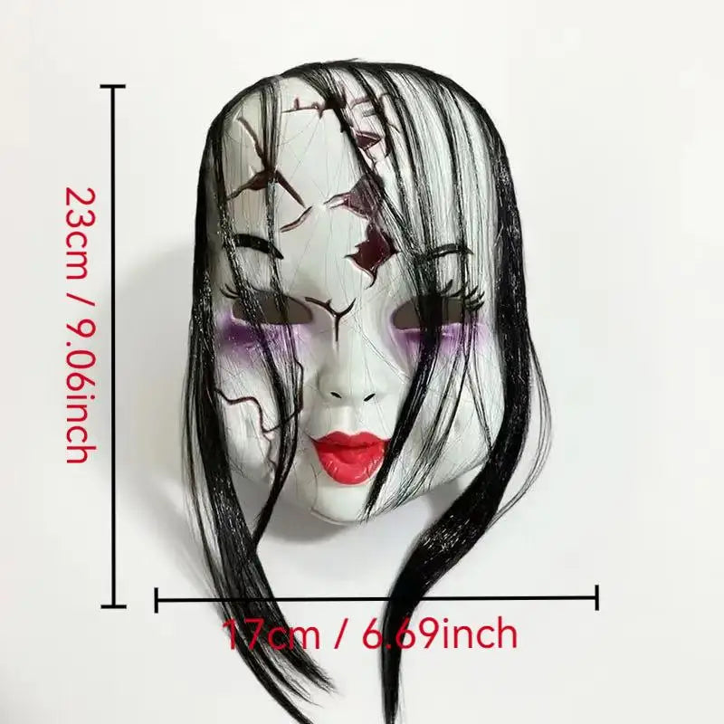 Doll mask dimensions: 23 cm (9.06 in) high and 17 cm (6.69 in) wide