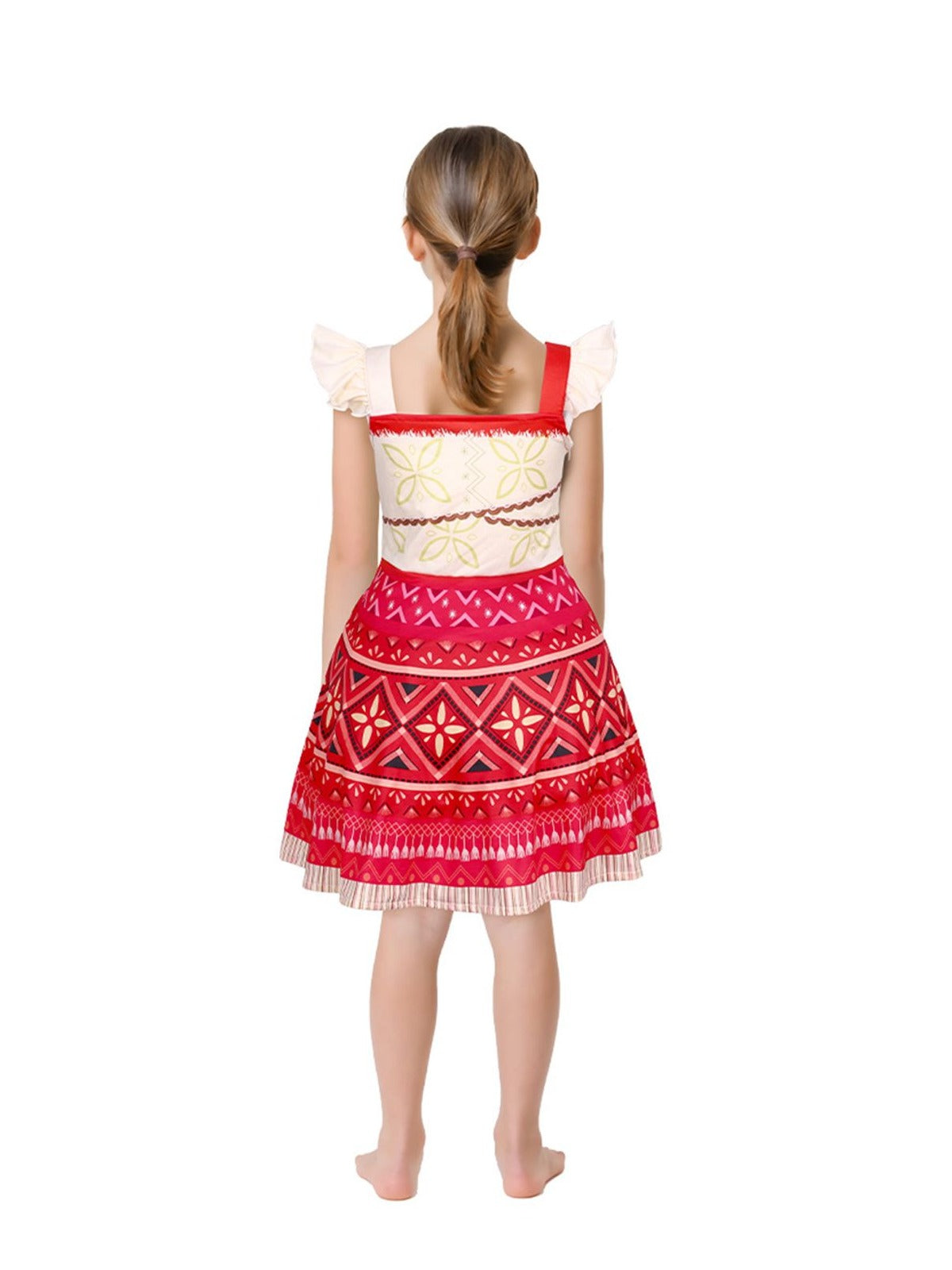 Girls' Moana Dress Costume back view on child model